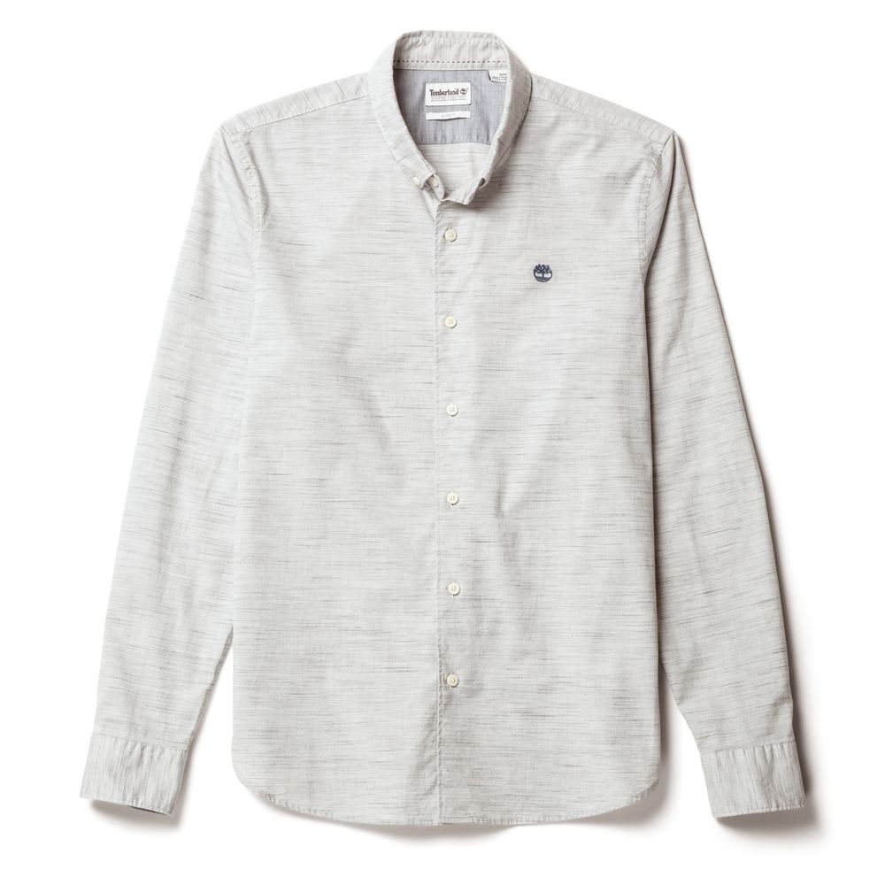 Camisa Timberland Hombre Tioga River Slim Fit Blancas - Chile TOY-351709